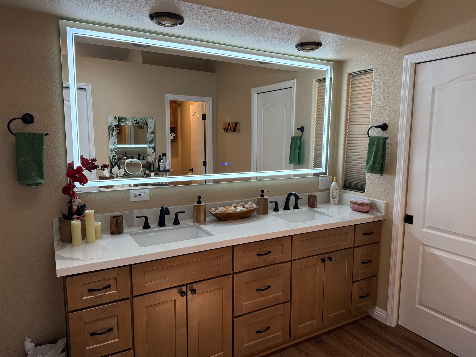 Bathroom remodeling in Prescott AZ featuring a modern shower, tile walls and frameless glass